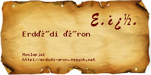 Erdődi Áron névjegykártya
